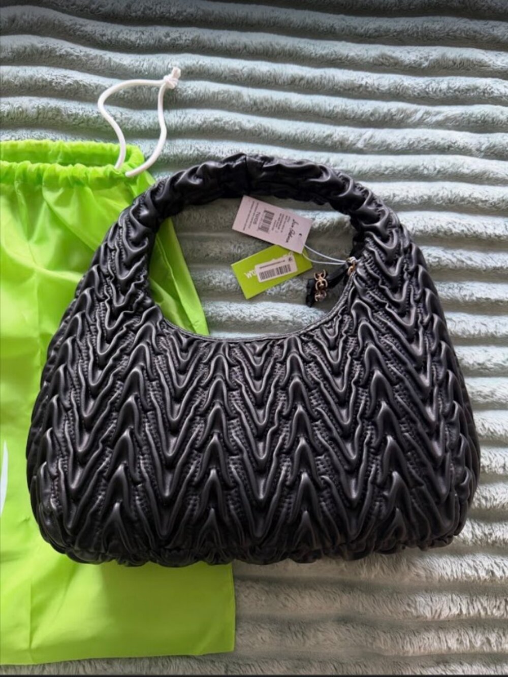 Sam Edelman Ari Quilted Leather Hobo Bag Black NWT